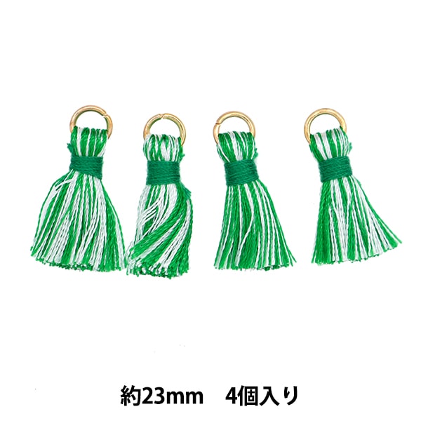 手工藝品零件“迷你流蘇4件混合綠色TMT-10”