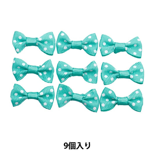 Handicraft parts "MiniRibbonPart Gloglan Green x White Dot YRP-12 "Terai