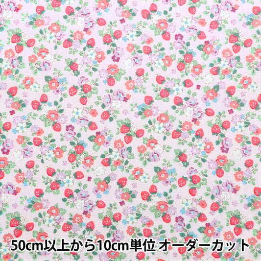 【数量5から】 生地 『ブロード ファインドミー いちごとお花 パープル AP35407-1E』