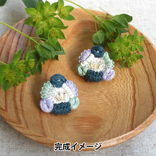 塊刺繡套件“ K.Omono(Komono)刺繡套件hitotsubana耳環CAPRI藍色PHC-117-2”