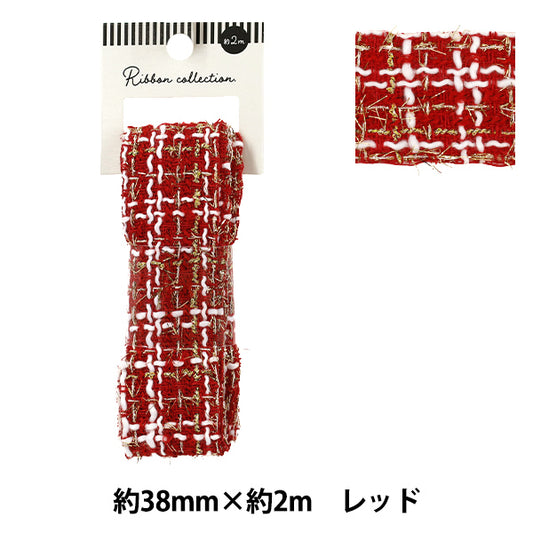 手工艺胶带粗花呢磁带2025约宽38mm×长2m红色YRC2519-38"