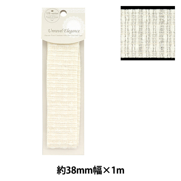 手工艺胶带“宽优雅粗花呢胶带边框大约38mm x 1m off-white het-003"