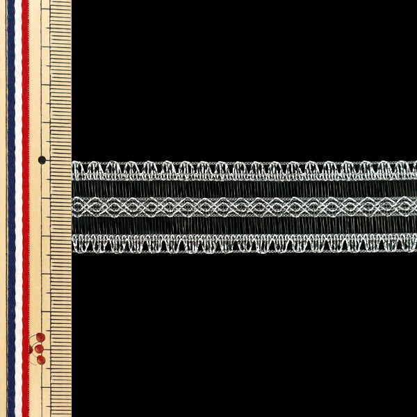 【数量5起】 絲帶 雏菊花边45号色银色宽度约25mm 36700" TOKYO RIBBON东京絲帶