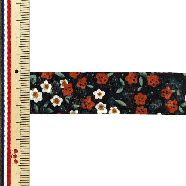 絲帶 《印刷》絲帶 花卉2025约宽25mm×长2m黑色YRC2530-25"