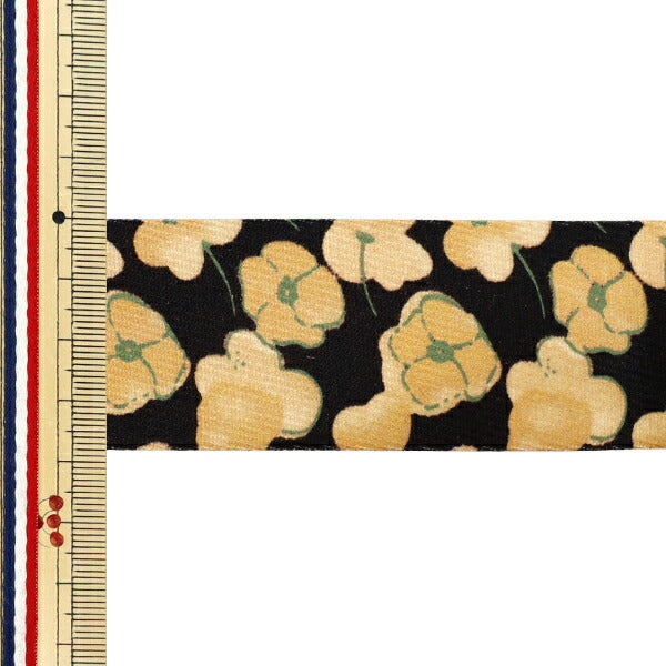 絲帶 《印刷》絲帶 花卉2025约宽38mm×长2m黄色YRC2537-38"