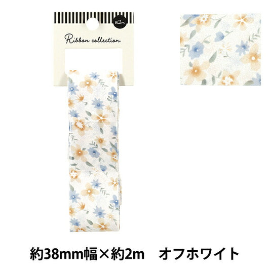 絲帶 《印刷》絲帶 花卉2025约宽38mm×长2m白色YRC2538-38"