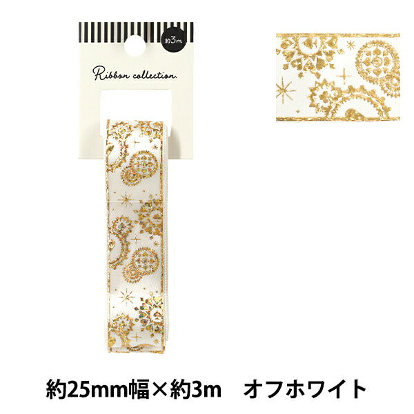 絲帶 “烫金”絲帶 2025约宽25mm×长3m白色YRC2542-25"