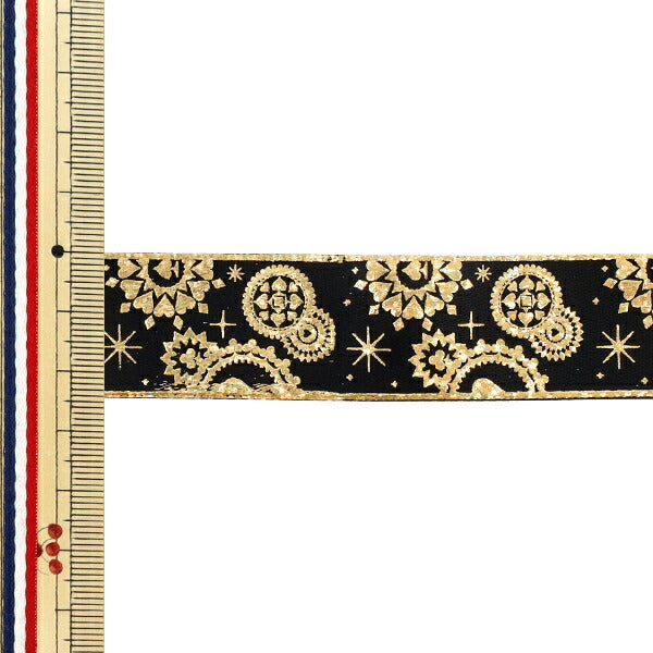 絲帶 “烫金”絲帶 2025约宽25mm×长3m黑色YRC2542-25"