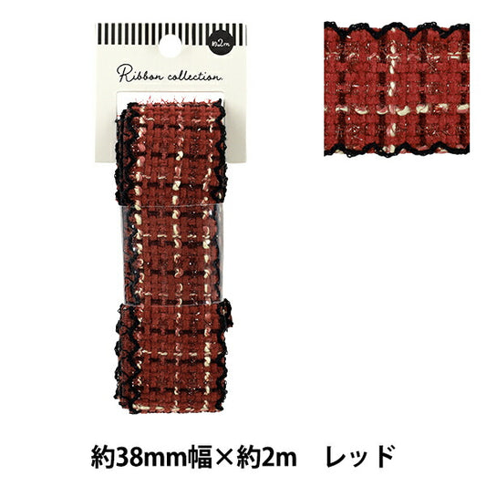 絲帶 “南南南粗花呢磁带2025约宽38mm×长2m红色YRC2528-38"