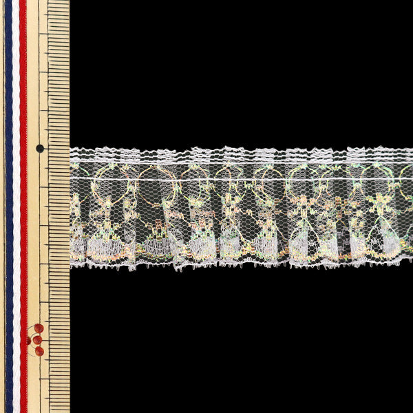 【数量5から】 レース 『ラッセルフリル 幅約3.3cm 白 03415Y-01』