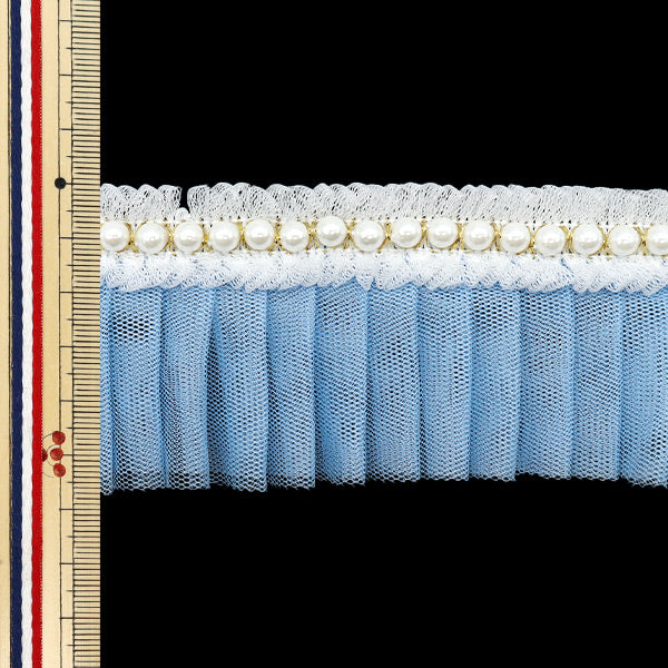 【数量5起】荷叶边絲帶 珍珠蓝FR2415"