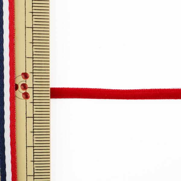 リボン 『1反売り ベルベットリボン 3mm幅×約5m巻 260番色 (濃い赤)』