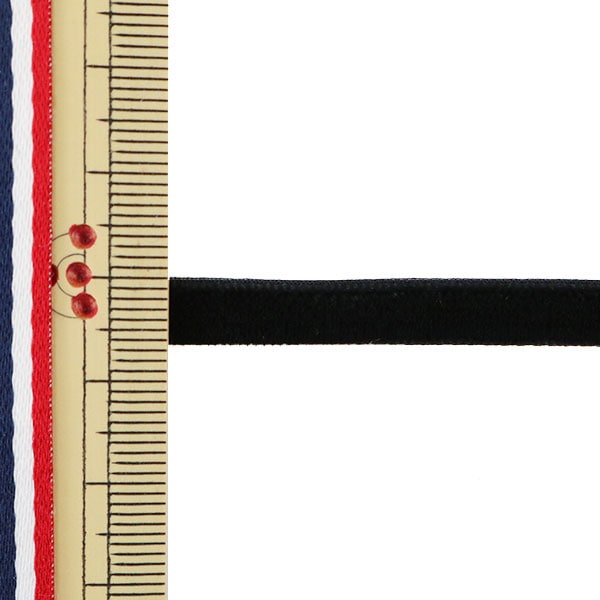 リボン 『1反売り ベルベットリボン 6mm幅×約5m巻 030番色 (黒)』