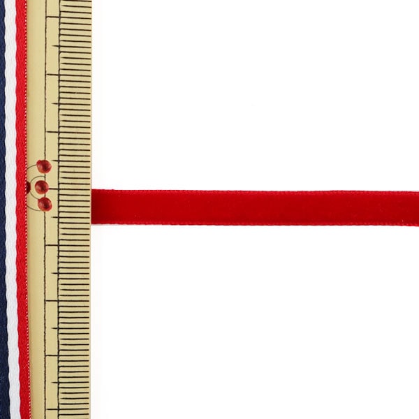 リボン 『1反売り ベルベットリボン 6mm幅×約5m巻 260番色 (濃い赤)』
