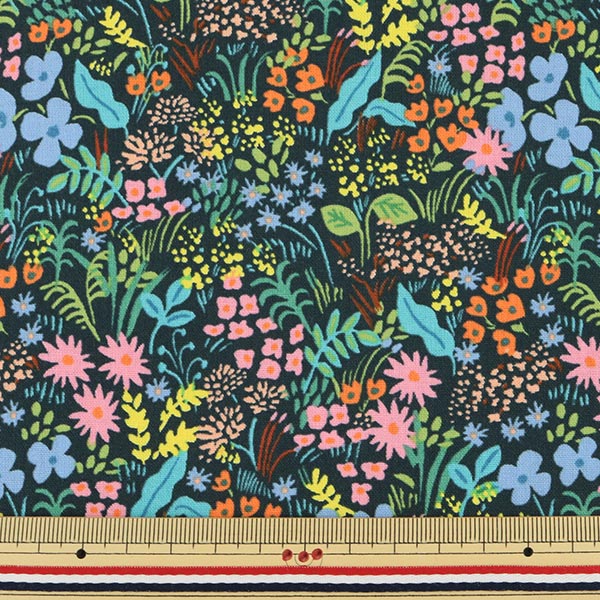 【数量5から】 生地 『COTTON+STEEL (コットンスティール) シーチング Meadow ENGLISH GARDEN ネイビー』 USAコットン