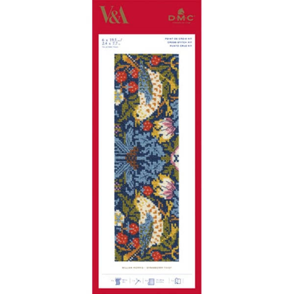 进口刺绣套件“威廉·莫里斯(William Morris)(威廉·莫里斯(William Morris))书签草莓小偷(草莓小偷)BL1170 77 DMC DMS。