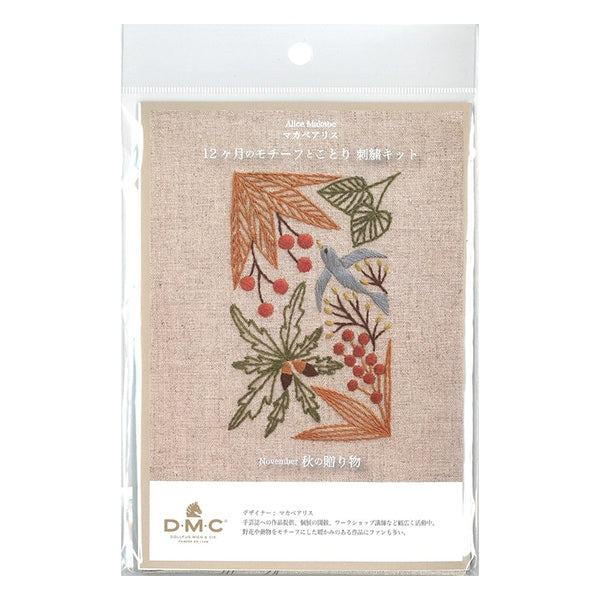 刺繡套件“ Macabearis 12個月主題和Kotori秋天禮物11月JPT49” DMC Diem Sea