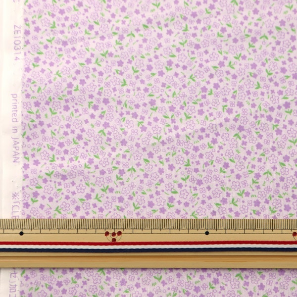 【数量5から】 生地 『抗ウイルス機能繊維CLEANSE® (クレンゼ) スケア 小花柄 パープル ZES10314-D』