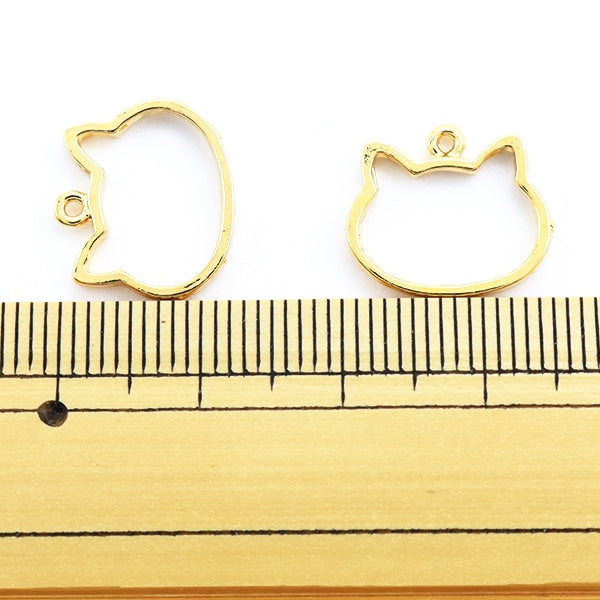 手芸金具 『ねこフレーム ゴールド 2個入り No.1123』