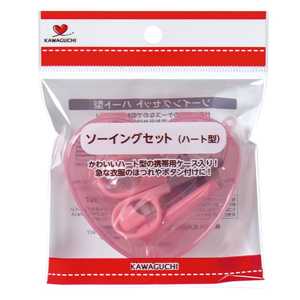 Handicraft goods "Sewing set Heart type Pink 13-283" kawaguchi