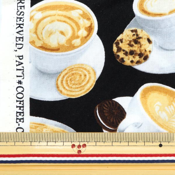 【数量5から】 生地 『USAコットン バック・トゥ・ザ・グラインド コーヒー柄 COFFEE-C8956』