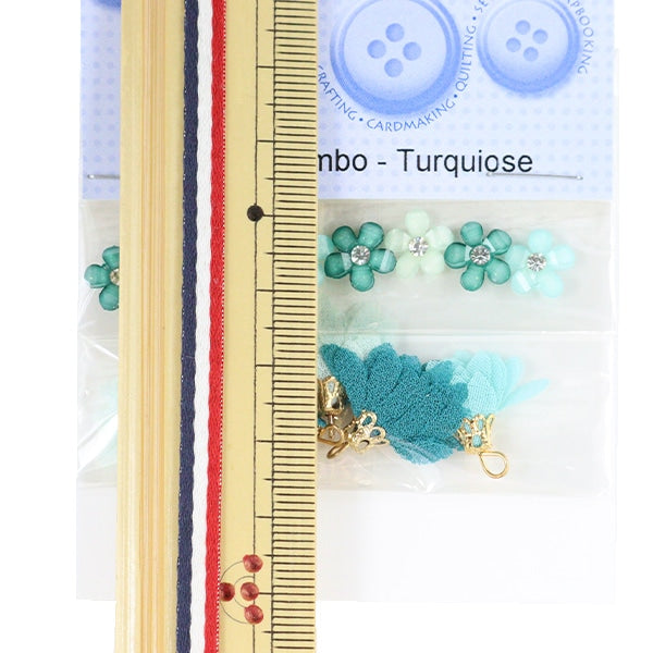 ボタン 『チルドボタン FLOWER COMBO TURQ 10271』 Dress It Up