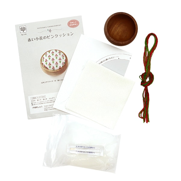 Embroidery kit "Continuous pattern of terrestrial stabs 3 Totsuka sashimi pink cushion 116"