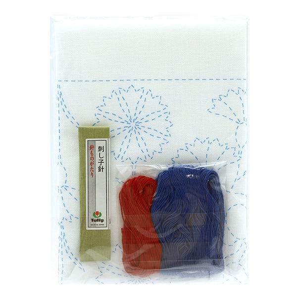 Embroidery kit "Hand-sewn flower Fukin kit SASHIKO WORLD FRANCE Odoriko and Yagi Kikiku KSW-018" TULIP Tulip