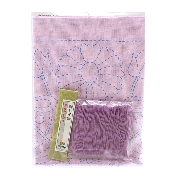 刺しゅうキット 『手縫いの花ふきんキット SASHIKO WORLD France 幸せのゆりかご KSW-019』 Tulip チューリップ
