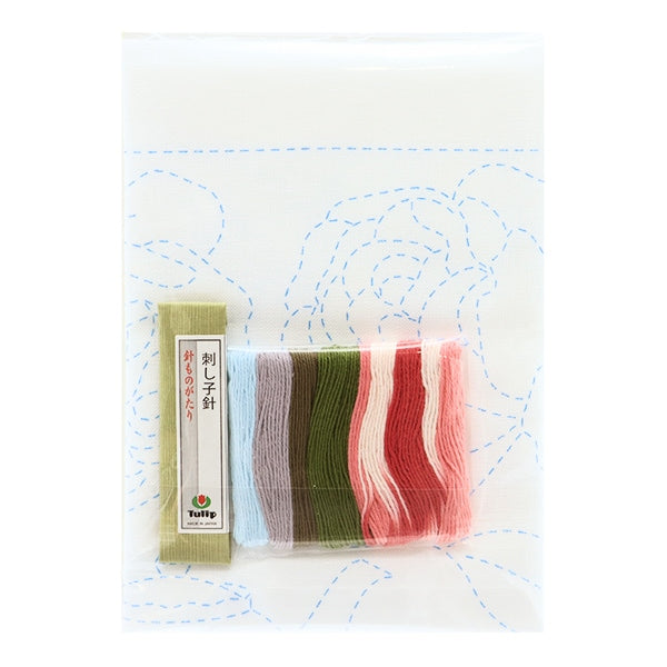 Embroidery kit "Hand-sewn Flower Fukin Kit SASHIKO WORLD ENGLAND Tea Time KSW-025" TULIP Tulip