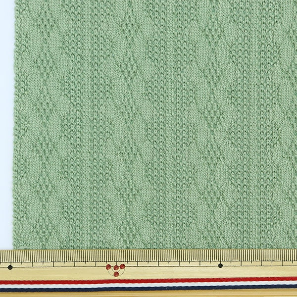 【数量5から】 生地 『ボンディングニット セーター編 スモーキーグリーン BN2121-06SG』