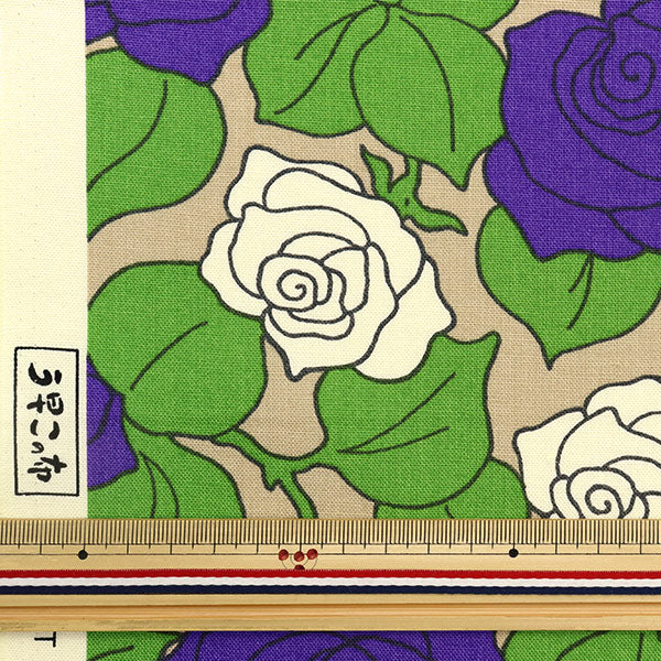 【数量5から】 生地 『う早この布 10番キャンバス フランスのバラ ネイビー UP5855-D』 COTTON KOBAYASHI コットンこばやし 小林繊維