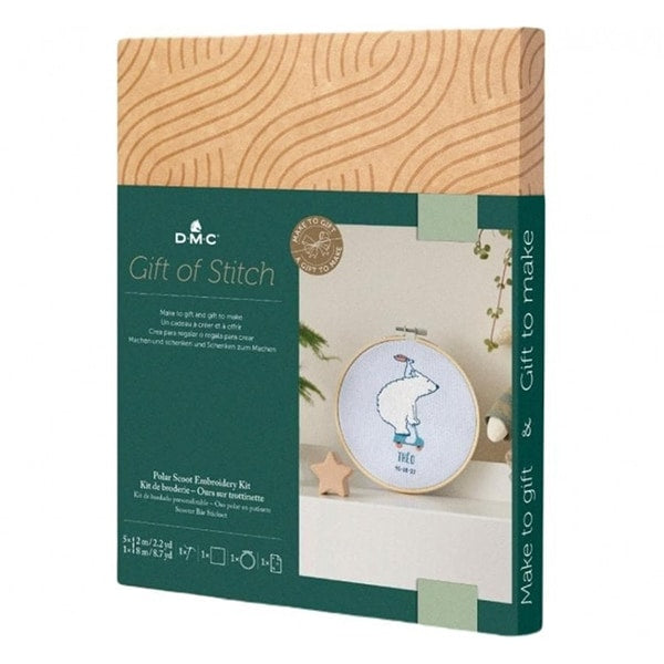 Embroidery kit "GIFT OF Stitch White Kumuma Scooter TB182" DMC Dewems