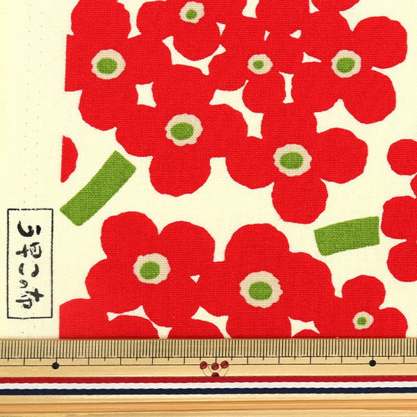 【数量5から】 生地 『う早この布 10番キャンバス レッド アナベル UP5868-A』 COTTON KOBAYASHI コットンこばやし 小林繊維