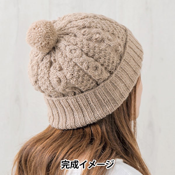 编织套件“ Alan图案针织帽米色H145-233-103” Hamanaka