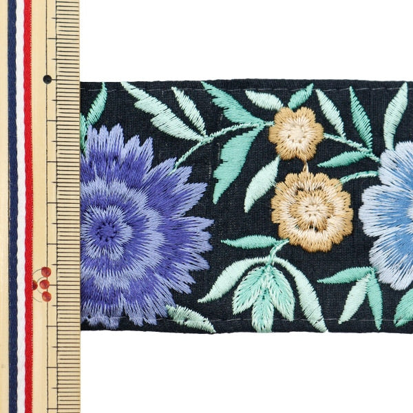【数量5から】 手芸ブレード 『2022 インド刺繍ブレード ブラック 43517C』