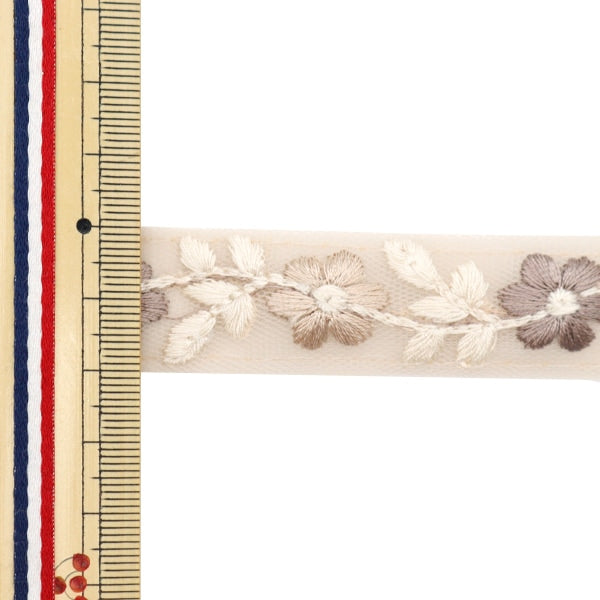 【数量5から】 手芸ブレード 『2022 インド刺繍ブレード ベージュ×ベージュ 45136B』