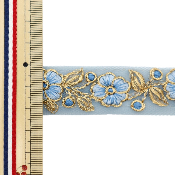 【数量5から】 手芸ブレード 『2022 インド刺繍ブレード ブルー×ブルー 075F』