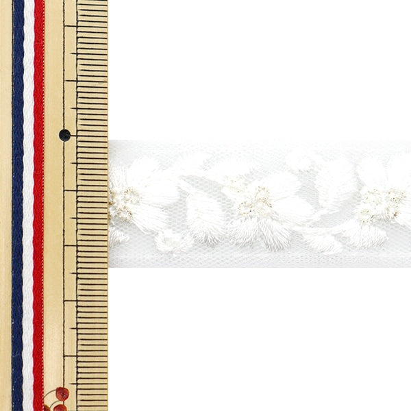 【数量5から】 手芸ブレード 『2022 インド刺繍ブレード ホワイト×ホワイト 152C』