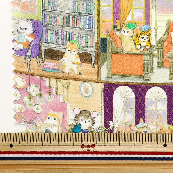 【数量5から】 生地 『60ローンデジタルプリント 22fabric ラビリンスハウス ピンクトーン DP-4435-3B』