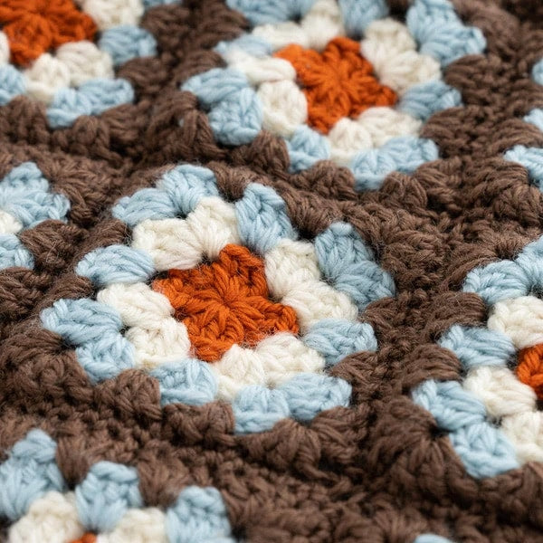 Knitting kit "AMOTTO Granny Square Kids Sweater Kit Brown" Sawada Sawada