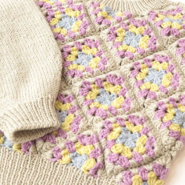 Knitting kit "AMOTTO Granny Square Kids Sweater Kit Sugarmint" Sawada Sawada