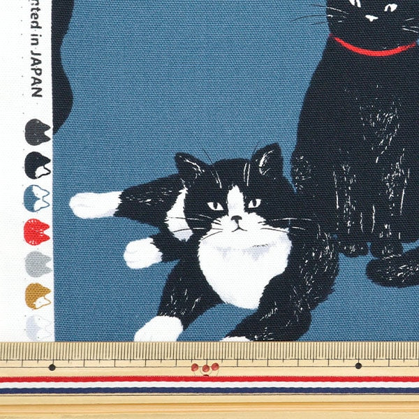 【数量5から】 生地 『オックス ねこ グレー OX35406-2D』