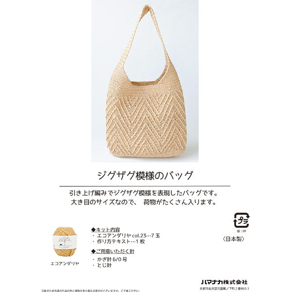 編織套件“ Ecoan Daliya Zig Zag Bag套件H167-245-203”