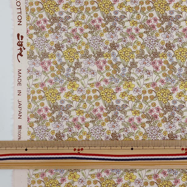 【数量5から】 生地 『ブロード 小花柄 イエロー KTS7061-C』 COTTON KOBAYASHI コットンこばやし 小林繊維
