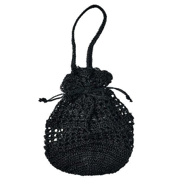 【動画付き】 編み物キット 『Knitting kit 巾着バッグ ブラック FC-4』 Panami パナミ タカギ繊維