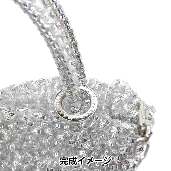 【動画付き】 編み物キット 『ガーター編み プチバッグ シルバー 3530』 MARCHENART メルヘンアート
