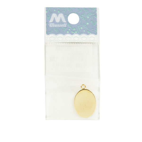 手芸金具 『楕円貼り付け用ペンダントトップ 21×15mm ゴールド 1個入り #9108』