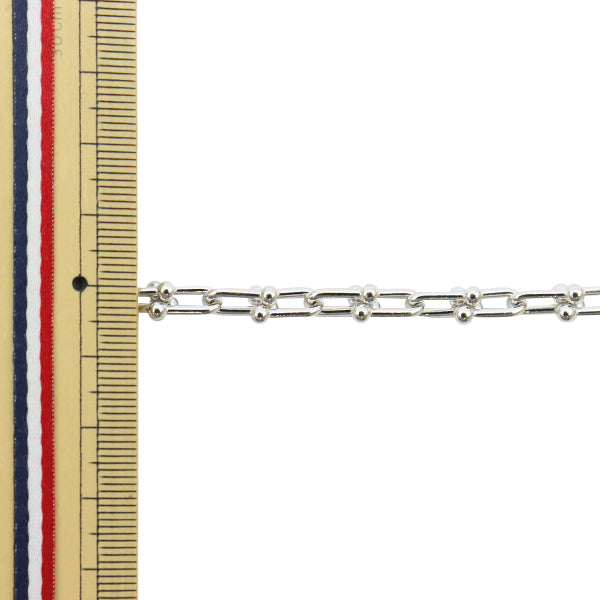 【数量5から】 アクセサリー金具 『デザインチェーン 小 シルバー T1027』