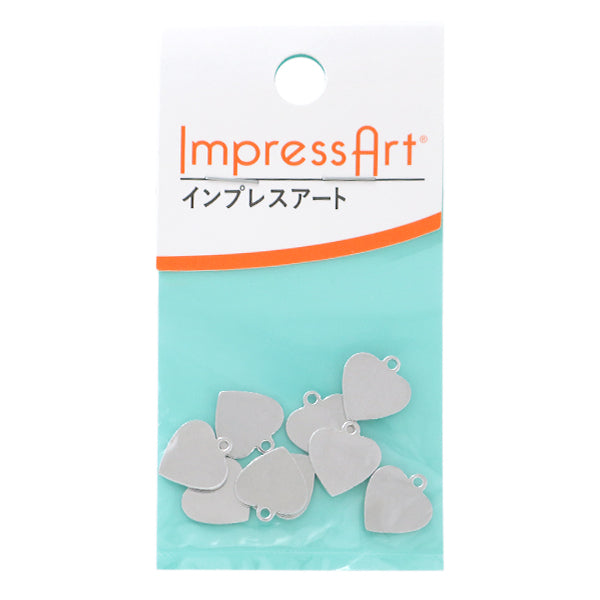 金属刻印 メタルスタンピング 『ImpressArt スタンピングブランク ハート (カン付) 約13×13mm 9個入 アルミニウム U3021/3』 MIYUKI ミユキ